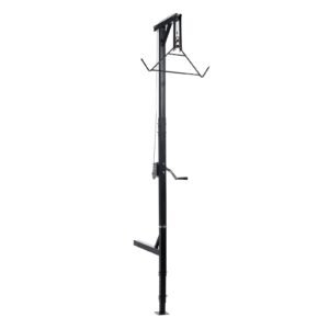 Truck Hitch Game Hoist, 400 lbs Load Capacity, Hunting Deer Hoist with 2-inch Receiver, 360-Degree Swivel Shaft & Adjustable Height, Includes Gambrel Winch for Skinning & Cleaning Game
