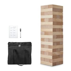 tumbling timber toy 54 blocks large tumble tower blocks game pine wood tumbling tower game with carry bag and scoreboard wooden stacking game tumble tower family games for indooroutdoor 3.jpg