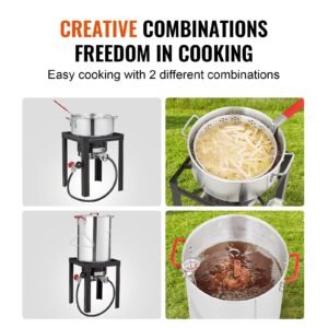 turkey deep fryer 30 qt turkey 10 qt fish steamer cooker set outdoor aluminum seafood frying pot 54000 btu burner propane gas boiler includes baskets perforated poultry rack thermometer 4.jpg