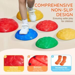 turtle balance stepping stones 6 pcs up to 220 lbs kids turtle jumping stones steps stones toddler obstacle course coordination game toys indoor or outdoor play for children aged 3 4 5 6 7 8 3.jpg