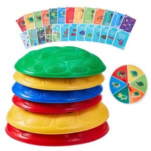 Turtle Balance Stepping Stones, 6 PCS, Up to 220 lbs Kids Turtle Jumping Stones Steps Stones, Toddler Obstacle Course Coordination Game Toys Indoor or Outdoor Play for Children Aged 3 4 5 6 7 8+