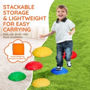 turtle balance stepping stones 6 pcs up to 220 lbs kids turtle jumping stones steps stones toddler obstacle course coordination game toys indoor or outdoor play for children aged 3 4 5 6 7 8 5.jpg