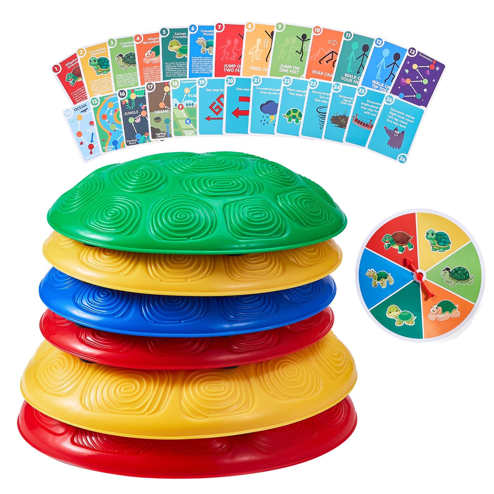 turtle balance stepping stones 6 pcs up to 220 lbs kids turtle jumping stones steps stones toddler obstacle course coordination game toys indoor or outdoor play for children aged 3 4 5 6 7 8.jpg