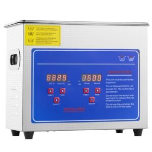ultrasonic cleaner with digital timer & heater, professional ultra sonic jewelry cleaner, stainless steel heated cleaning machine for glasses watch rings small parts circuit board (3l)
