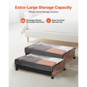 under bed storage with wheels 256 x 181 x 71 inch underbed containers underbed shoes organizer with lockable wheels rolling under the bed storage bins for clothes shoes blankets 2 pack 5.jpg