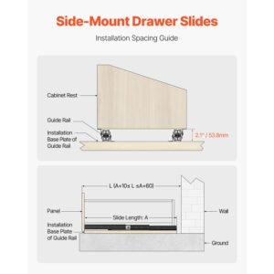 undermount drawer slides 32 inch full extension ball bearing under stair cabinet rails 260 lb load capacity heavy duty bottom stair cabinet glides track runnersfor diy replacement black 2.jpg