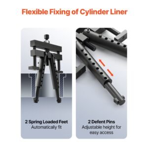universal cylinder liner puller assembly, used for mack cummins cat on wet liner from 3 7/8 in to 6 1/4 in bore, diesel engine cylinder liner removal tool, replace pt 6400 c, m50010 b, 3376015