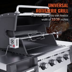 universal grill rotisserie kit for grills electric bbq grill with 110v 9w motor stainless steel automatic grilling kit heavy duty 3239 hexagon spit rod 26 lbs capacity grill attachment 5.jpg