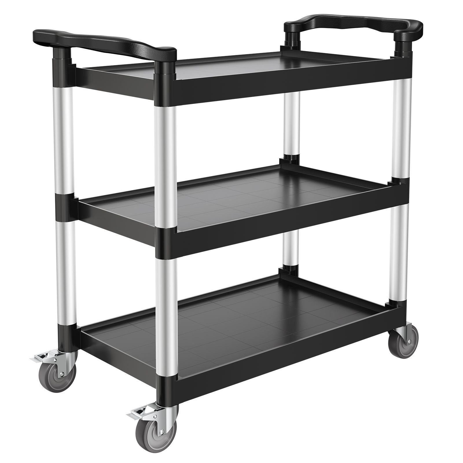 utility cart 500 lbs load capacity 3 tier utility plastic cart with 360 swivel wheels 2 with brakes 311 x 193 inch food service cart for warehouse office home restaurant kitchen.jpg