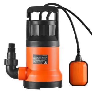 Utility Pump, 1 HP, 4000 GPH High Flow, 31 ft Head, Sump Pump Submersible Water Pump Portable Utility Pump with 10 ft Long Power Cord for Draining Water from Swimming Pool Garden Pond Basement