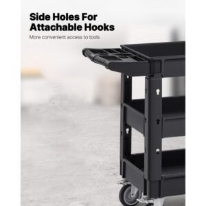 utility service cart 550 lbs laod capacity 3 shelf heavy duty plastic rolling utility cart with 360 swivel wheels 2 with brakes ergonomic storage handle for warehousegaragecleaning 2.jpg
