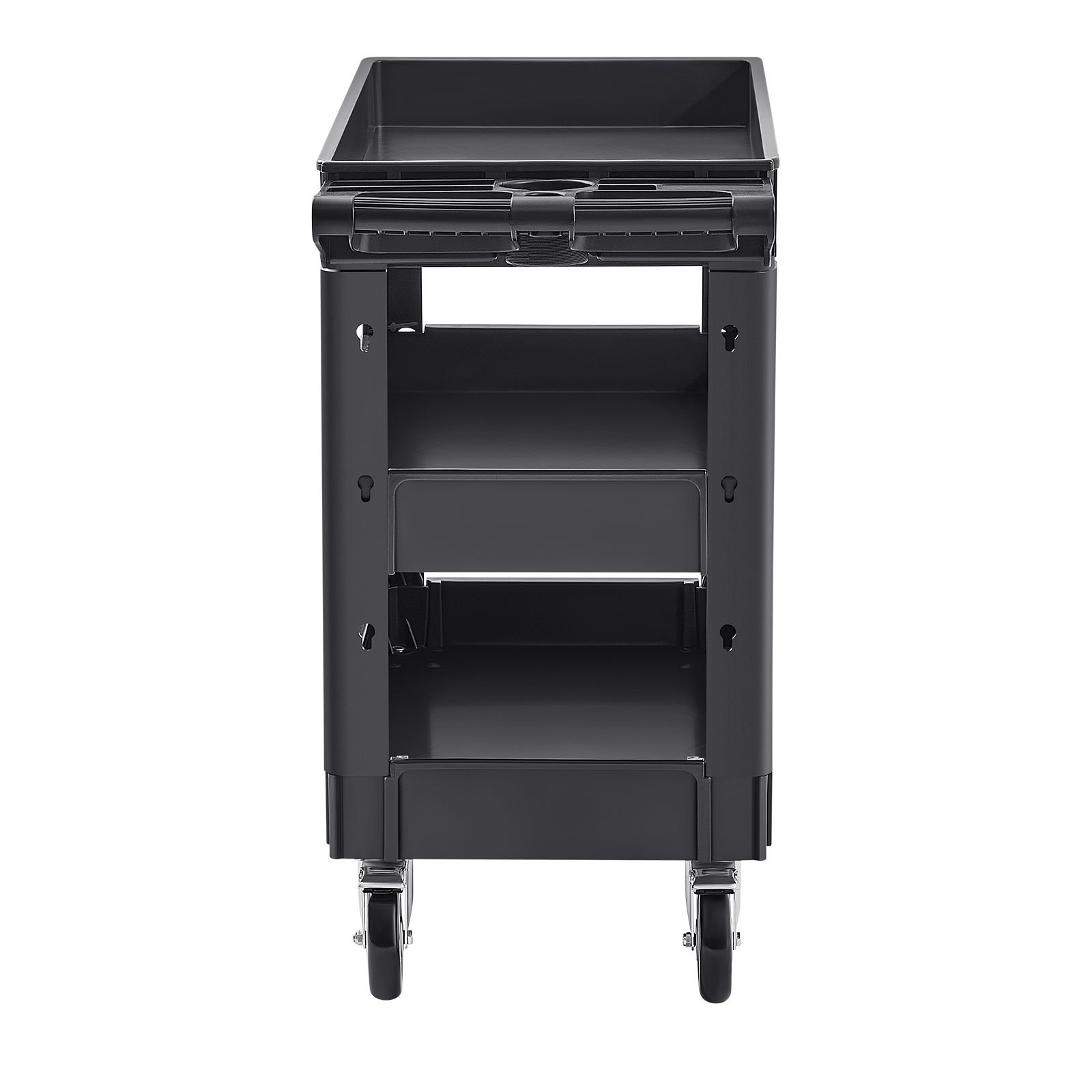 utility service cart 550 lbs laod capacity 3 shelf heavy duty plastic rolling utility cart with 360 swivel wheels 2 with brakes ergonomic storage handle for warehousegaragecleaning.jpg