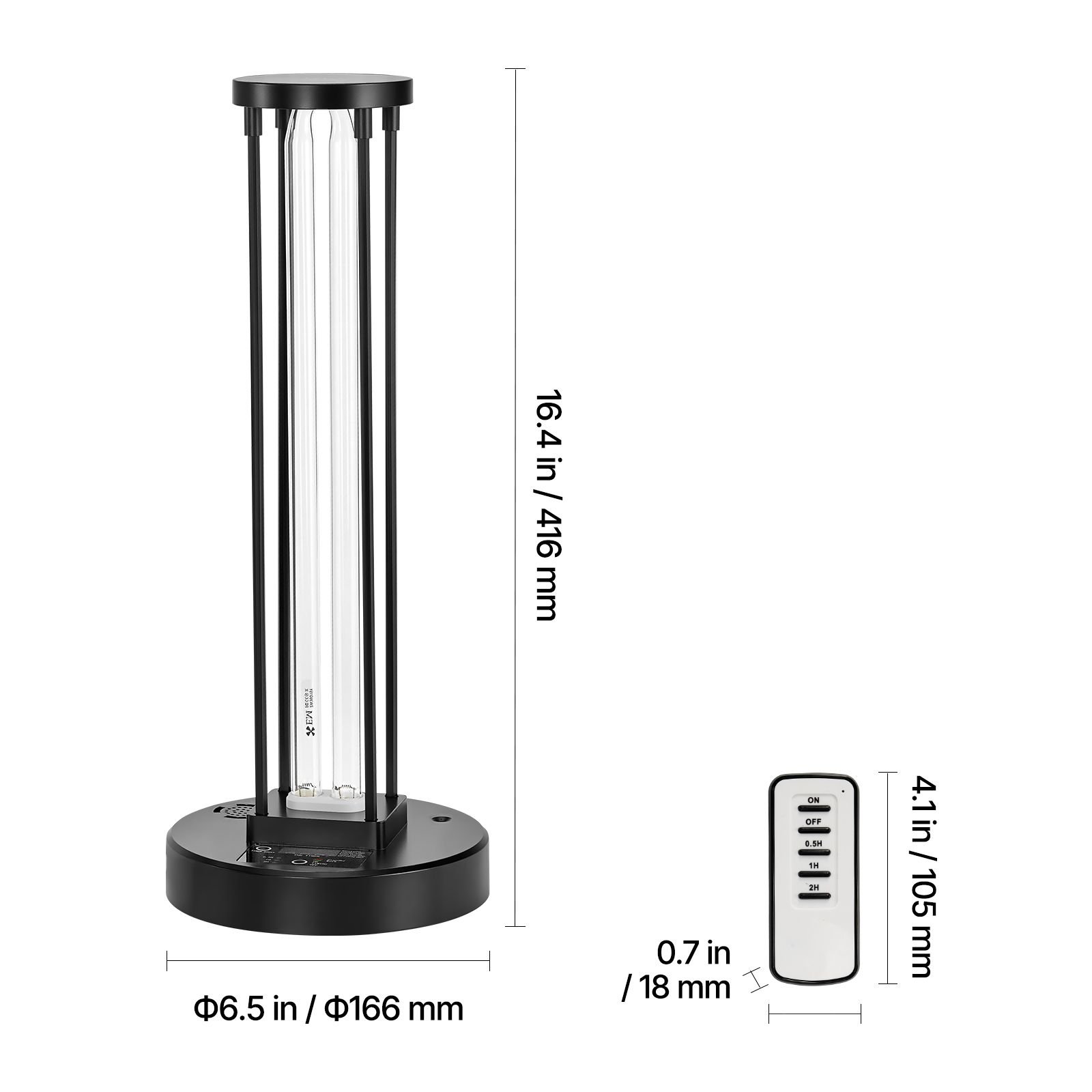 uv light 36w ultraviolet lamp with ozone purifier uvc lamp with 3060120 minutes 3 gear timer and remote control for room up to 400 sqft uvo lights for living room bedroom hotel school.jpg