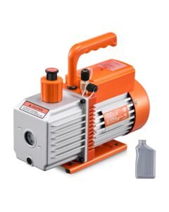 Vacuum Pump, 6 CFM, HVAC 2 Stage Rotary Vane Vacuum Pump, for R134a R22 R410a Systems, Auto AC Vacuum Pump Kit with Oil Bottle, for Automotive Air Conditioner Maintenance Resin Degassing