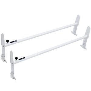 Van Roof Ladder Rack, 2 Bar Alloy Steel Ladder Racks, Adjustable from 47.2"-78.7", 500 lbs Capacity, Roof Rack Compatible with Full-size Vans with Rain Gutter, Chevrolet Express, GMC Savana, etc