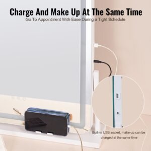vanity mirror with lights three color lighting modes lighted makeup led mirror and 5x magnificationusb port smart touch control 360rotation 217x177 in white 5.jpg