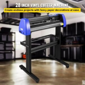 Vinyl Cutter, 28" Vinyl Cutter Machine with 20 Blades, Maximum Paper Feed 720mm Vinyl Plotter Cutter Machine with Sturdy Floor Stand Adjustable Force and Speed for Sign Making