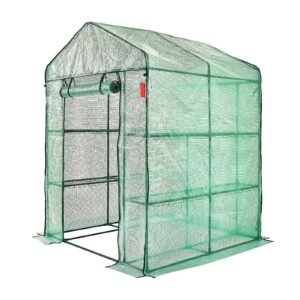 walk in green house 46 x 46 x 66 ft greenhouse with shelves high strength pe cover with zipper door and steel frame assembly in minutes suitable for planting and storage 4.jpg