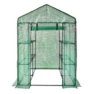 walk in green house 46 x 46 x 66 ft greenhouse with shelves high strength pe cover with zipper door and steel frame assembly in minutes suitable for planting and storage 5.jpg