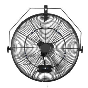 Wall Mount Fan, 20 in Wall Mounted Hanging Fan with Mist, IP44-rated Protection, 3-Speed, Long Airflow Distance, Adjustable Rotation Angle, Powerful for Industry, Commercial, Garage, Workshop