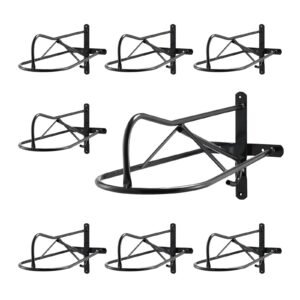 Wall Mount Saddle Rack, 27.3 x 16.3 x 12.5 in, 8 Packs Horse Saddle Rack with Pad Bar, Portable Saddle Stand for English & Western Saddle, Horse Tack Storage for Equestrian Garden, Black