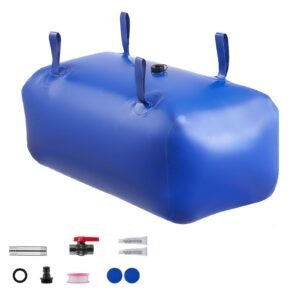 Water Storage Bladder 30 Gallon Large Capacity Water Bag, Portable & Collapsible Soft Waters Container, Leakproof & Tear-Resistant PVC Emergency Waters Storage Tank for RV Truck & Outdoor Use