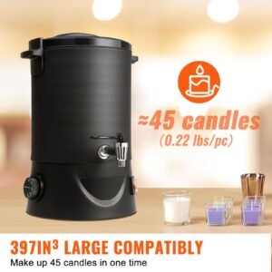 wax melter for candle making 65 liter large electric wax melting pot easy pour spout 9 level temperature control easy clean for candle soap cream beauty bulk production business or home 2.jpg