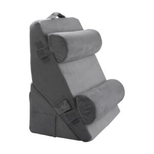 Wedge Pillow for Sleeping, 4 Pcs Adjustable Orthopedic Bed Wedge Set, Support Arm Leg Neck Shoulder, Post Surgery Pillow for Back Pain, Acid Reflux, Snoring Relief, Sitting up in Bed, Dark Grey