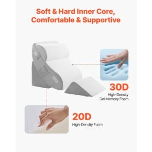 wedge pillow for sleeping 4 pcs adjustable orthopedic bed wedge set support leg neck shoulder post surgery pillow for back pain acid reflux snoring relief sitting up in bed whitegrey 1.jpg