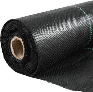 Weed Barrier Landscape Fabric, 6 x 250 ft, 4.1 Oz Premium Woven Ground Cover, Heavy Duty PP Material & Easy Setup, Weed Control for Outdoor Garden, Lawn, Driveway, Black