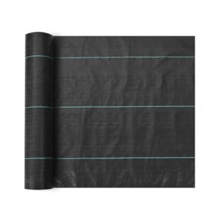 Weed Barrier Landscape Fabric, 6.5*330FT Heavy Duty Garden Weed Fabric, Woven PP Weed Control Fabric, Driveway Fabric, Geotextile Fabric for Landscaping, Weed Blocker Weed Mat, Black