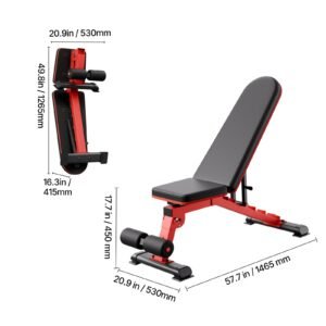 weight bench 1200lbs heavy duty stable weight bench press for full body workout adjustable exercise sit up bench for home gym strength training flat bench with quick folding fast adjustment 5.jpg