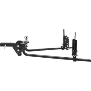 Weight Distribution Hitch, 1,500 lbs Weight Distributing Hitches Kit with Sway Control for Trailer, 2-In Solid Steel Shank, 2-5/16 in Alloy Steel Ball, Powder Coated Load Leveling Hitch, Black