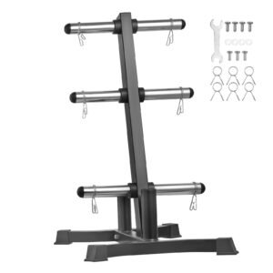 Weight Plate Rack, L Frame Weight Plate Tree for 2-Inch Weight Plates, Standard Weight Plate Tree, 1000 lbs Load Capacity Weight Storage Holder, Home Gym Barbell Rack Storage Stand, Black