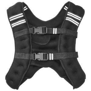 Weighted Vest, 12 lbs Weight Vest with Reflective Stripe, Adjustable Buckle Body Weight Vest for Men Women, Workout Equipment for Strength Training, Running, Jogging, Fitness, and Weight Loss