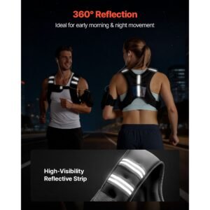weighted vest 8 lbs body weight vest for men women with reflective stripe adjustable buckle workout equipment for strength training running jogging fitness muscle building weight loss 4.jpg