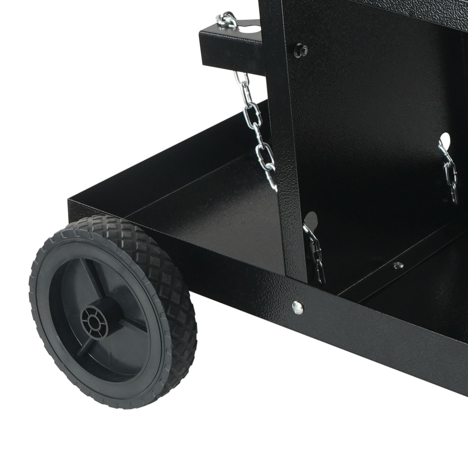 welding cart, 3 tier welder cart heavy duty with 400 lbs weight capacity, 360° swivel wheels, tank storage safety chains, rolling mig welder cart for tig, arc, mma, plasma cutter welding machine