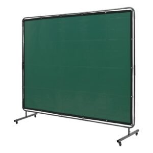 welding screen with frame 6 x 8 welding curtain screen flame resistant vinyl welding protection screen on 4 swivel wheels 2 lockable moveable professional for workshopindustrial green.jpg