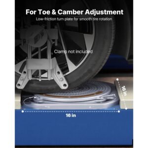 wheel alignment turn plates 2 pcs 2 ton capacity per plate brass dial measurements 360 rotating turntable wheel alignment tool with transition bridge thrust block for car suv light truck 1.jpg