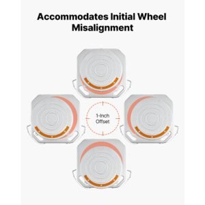 wheel alignment turn plates 2 pcs 2 ton capacity per plate brass dial measurements 360 rotating turntable wheel alignment tool with transition bridge thrust block for car suv light truck 4.jpg
