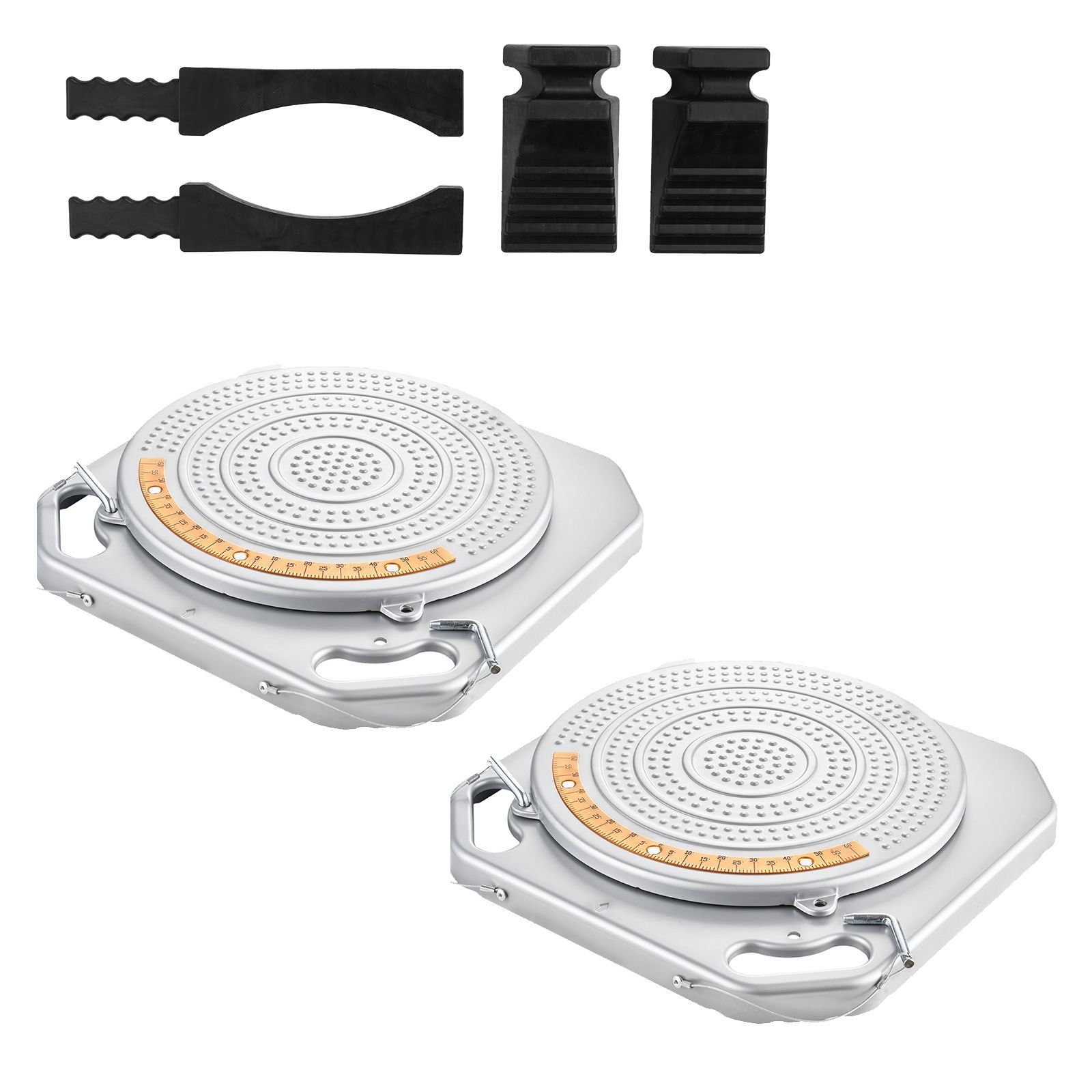 wheel alignment turn plates 2 pcs 2 ton capacity per plate brass dial measurements 360 rotating turntable wheel alignment tool with transition bridge thrust block for car suv light truck.jpg