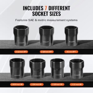 wheel bearing locknut socket set 12 inch drive 7 piece sae and metric 6 point socket for ford dodge and toyota vehicles with storage case remove and install wheel bearing lock nuts 2.jpg