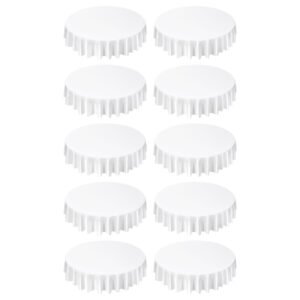 White Round Tablecloths 10 Pack, 90 Inches in Diameter, Stain- & Wrinkle- Resistant, Machine Washable Table Clothes, Polyester Fabric Table Covers for Wedding, Party, Banquet, Formal Events