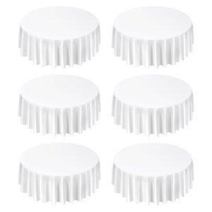 white round tablecloths 6 pack 120 inches in diameter stain wrinkle resistant machine washable table clothes polyester fabric table covers for wedding party banquet formal events.jpg