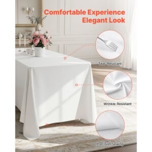 white tablecloths for rectangle tables 10 pack 70 x 120 inches reusable and machine washable table clothes wrinkle resistant polyester fabric table covers for wedding party banquet 2.jpg