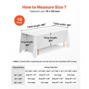 white tablecloths for rectangle tables 10 pack 70 x 120 inches reusable and machine washable table clothes wrinkle resistant polyester fabric table covers for wedding party banquet 4.jpg