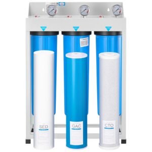 Whole House Water Filter System, 3-Stage | Sediment, GAC, CTO | 4.5" x 20" Home Water Purifier Filter Reduce Chlorine, Chemicals, VOCs, Bad Taste, Odor, Rust