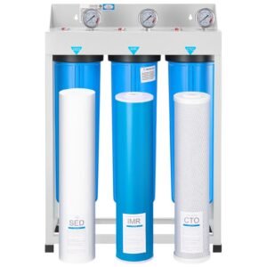 Whole House Water Filter System, 3-Stage | Sediment, IMR, CTO | 4.5" x 20" Home Water Purifier Filter Reduce Iron, Manganese, Chlorine, Bad Taste, Odor, Rust