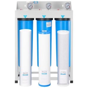 Whole House Water Filter System, 3-Stage | Sediment, PHO, CTO | 4.5" x 20" Home Water Purifier Filter Reduce Chlorine, Bad Taste, Odor, Rust, Prevent Scale and Corrosion