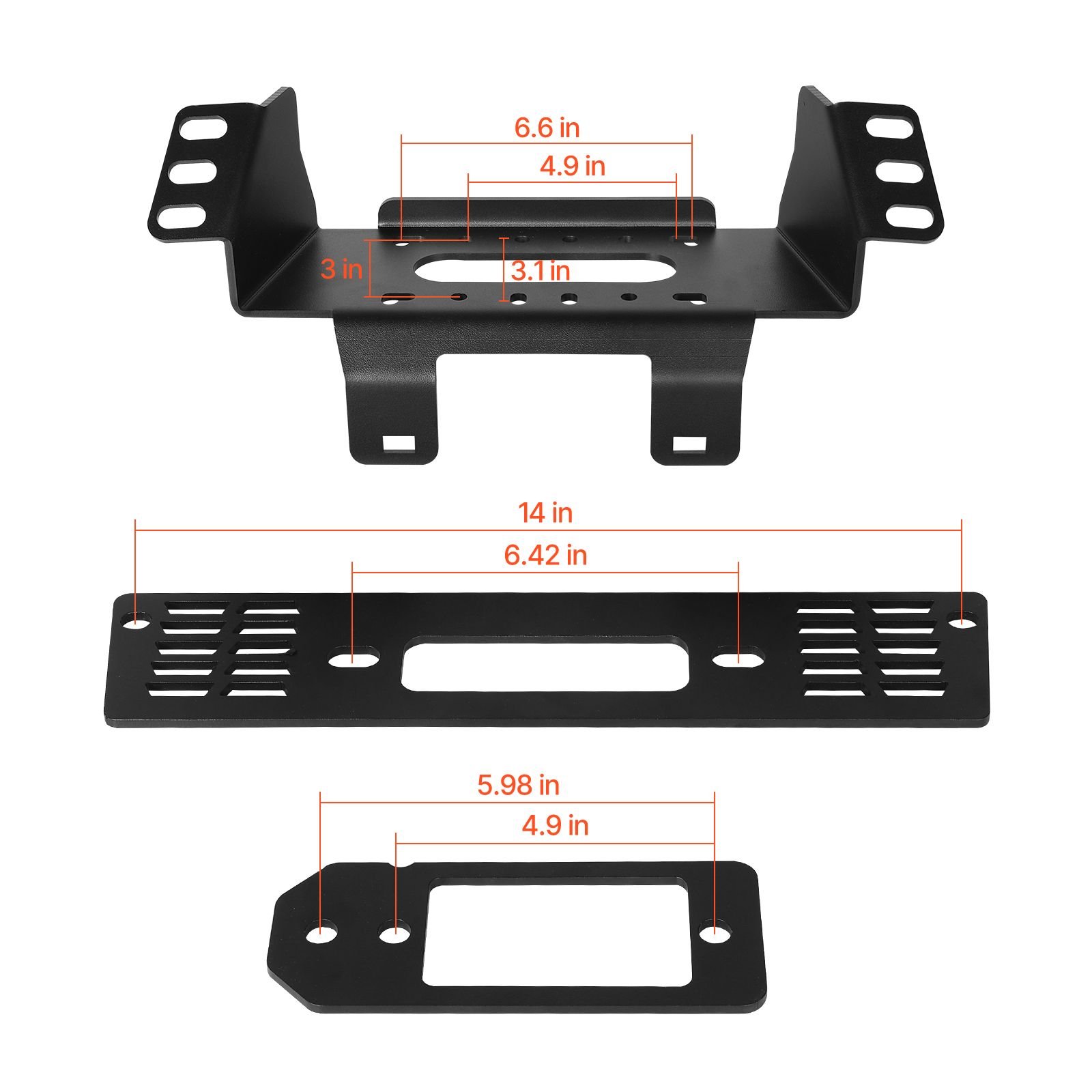 winch mount winch capacity of 907 1633 kg trailer hitch winch mount for select polaris ranger models 2010 2021 3 mounting hole design powder coated steel fit for muddy road rescue.jpg